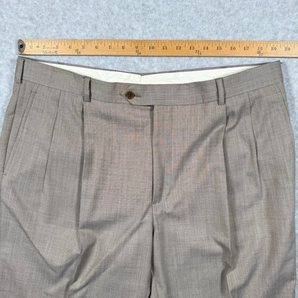Brooks Brothers 1818 Madison Saxon Suit Tan Houndstooth 46R Made in USA *Read* - Picture 15 of 16